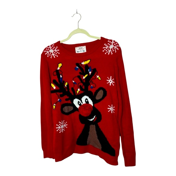 Daisy’s Boutique Reindeer Christmas Sweater Size Large - Picture 1 of 5